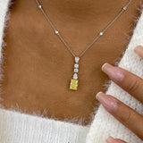 Diamond Pendant Necklace 3.8 ct White Gold