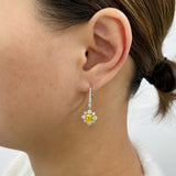 Diamond Dangle Earrings 3.3 ct White Gold