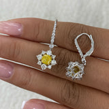 Diamond Dangle Earrings 3.3 ct White Gold