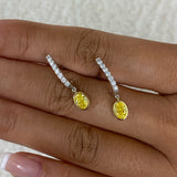 Diamond Dangle Earrings 1.2 ct White Gold