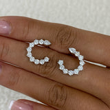 Diamond Hoop Earrings 1.9 ct White Gold