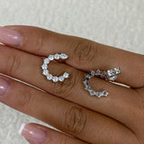 Diamond Hoop Earrings 1.9 ct White Gold