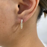 Diamond Hoop Earrings 0.7 ct Yellow Gold
