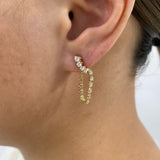Diamond Threader Earrings 1.2 ct Yellow Gold