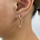 Diamond Threader Earrings 1.2 ct Rose Gold