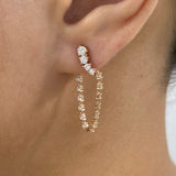 Diamond Threader Earrings 1.2 ct Rose Gold