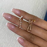 Diamond Threader Earrings 1.2 ct Rose Gold