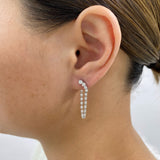 Diamond Threader Earrings 1.2 ct White Gold