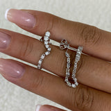 Diamond Threader Earrings 1.2 ct White Gold