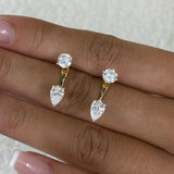 Diamond Jacket Earrings 2.1 ct Yellow Gold