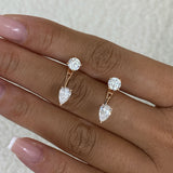 Diamond Jacket Earrings 2.1 ct Rose Gold