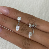 Diamond Jacket Earrings 2.1 ct White Gold