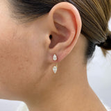Diamond Jacket Earrings 1.8 ct Yellow Gold