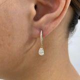 Diamond Dangle Earrings 1.2 ct Yellow Gold
