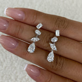 Diamond Dangle Earrings 3.5 ct White Gold