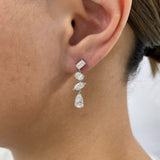 Diamond Dangle Earrings 4 ct White Gold
