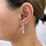 Diamond Dangle Earrings 4 ct White Gold