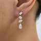 Diamond Dangle Earrings 4 ct White Gold