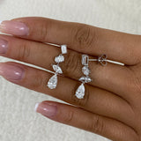 Diamond Dangle Earrings 4 ct White Gold