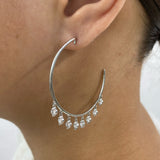 Diamond Hoop Earrings 1.8 ct White Gold