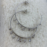 Diamond Hoop Earrings 1.8 ct White Gold