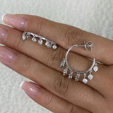 Diamond Hoop Earrings 1.6 ct White Gold