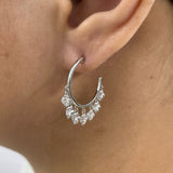 Diamond Hoop Earrings 1.6 ct White Gold