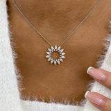 Diamond Pendant Necklace 1.6 ct White Gold