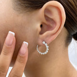 Diamond Hoop Earrings 1.8 ct White Gold