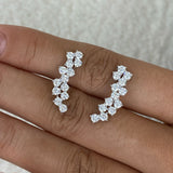 Diamond Climber Earrings 1.9 ct White Gold