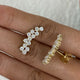 Diamond Climber Earrings 1.9 ct Yellow Gold