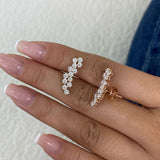 Diamond Climber Earrings 1.9 ct Rose Gold