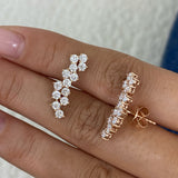Diamond Climber Earrings 1.9 ct Rose Gold