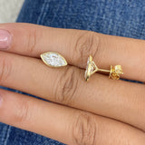 Diamond Stud Earrings 2 ct Yellow Gold