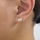 Diamond Stud Earrings 2 ct Rose Gold