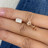 Diamond Stud Earrings 2 ct Rose Gold