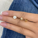 Diamond Stud Earrings 2 ct Yellow Gold