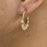 14K Yellow Gold Earrings, Round Cut Diamond Hoop Earrings, 1.6ct E/VVS2 Lab Created Diamond, Eco Friendly Diamond, Birthday Gift