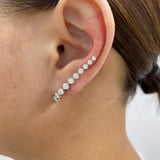Diamond Climber Earrings 2 ct White Gold