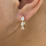 Diamond Hoop Earrings 1.4 ct Yellow Gold