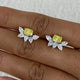 Diamond Stud Earrings 2.6 ct Yellow Gold