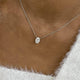 Minimalist Necklace 1.5 ct TCW , Solid Gold 14k