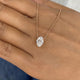 Minimalist Necklace 1.5 ct TCW , Solid Gold 14k