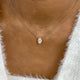 Minimalist Necklace 1.5 ct TCW , Solid Gold 14k