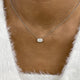 Minimalist Necklace 1 ct TCW , Solid Gold 14k