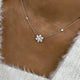 Cluster Necklace 1.3 ct TCW , Solid Gold 14k