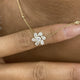 Cluster Necklace 1.2 ct TCW , Solid Gold 14k