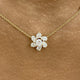 Cluster Necklace 1.2 ct TCW , Solid Gold 14k