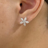 Post-On Stud Earrings 1.8 ct TCW , Solid Gold 14k