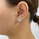 Post-On Stud Earrings 1.8 ct TCW , Solid Gold 14k